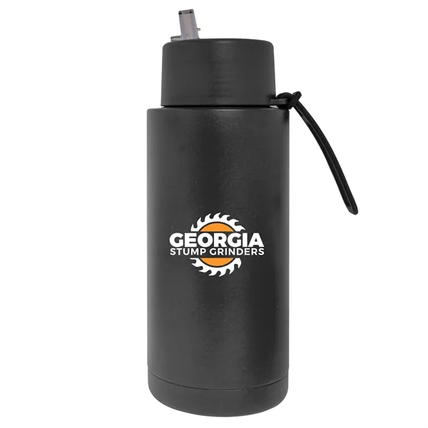 32 oz. Double Walled Stainless Steel Bottle with flip-up straw lid.... from ASI 90807 Tekweld
