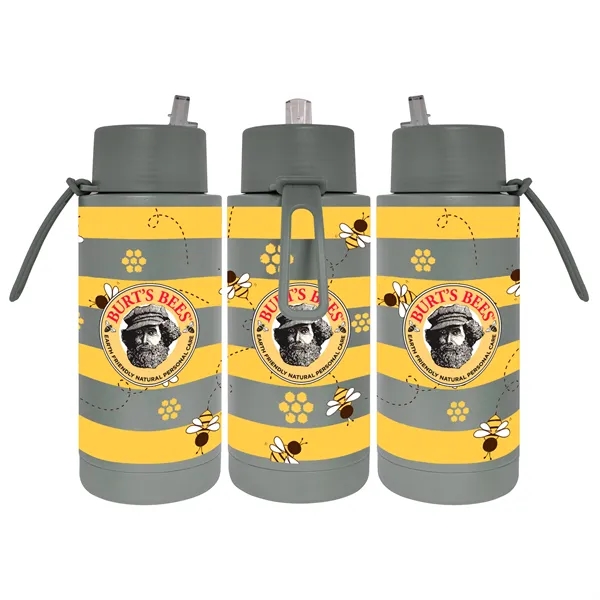 32 oz. Double Walled Stainless Steel Bottle with flip-up straw lid.... from ASI 90807 Tekweld