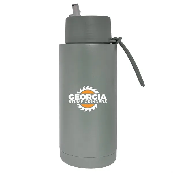 32 oz. Double Walled Stainless Steel Bottle with flip-up straw lid.... from ASI 90807 Tekweld