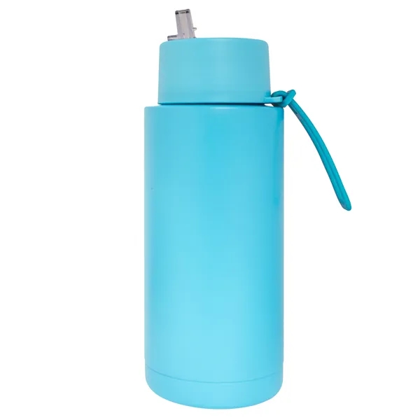 32 oz. Double Walled Stainless Steel Bottle with flip-up straw lid.... from ASI 90807 Tekweld