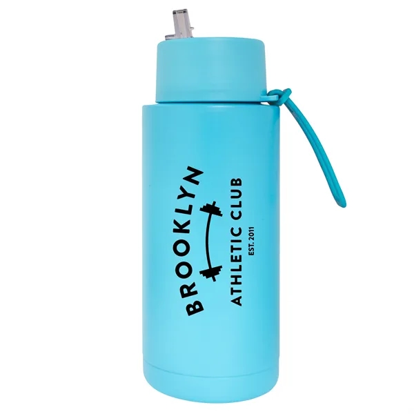 32 oz. Double Walled Stainless Steel Bottle with flip-up straw lid.... from ASI 90807 Tekweld