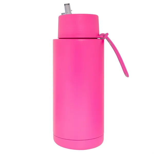 32 oz. Double Walled Stainless Steel Bottle with flip-up straw lid.... from ASI 90807 Tekweld