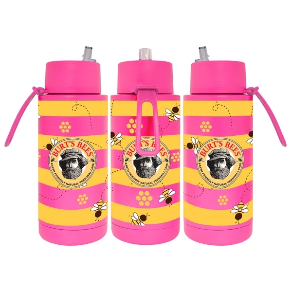 32 oz. Double Walled Stainless Steel Bottle with flip-up straw lid.... from ASI 90807 Tekweld