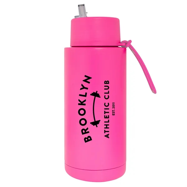 32 oz. Double Walled Stainless Steel Bottle with flip-up straw lid.... from ASI 90807 Tekweld