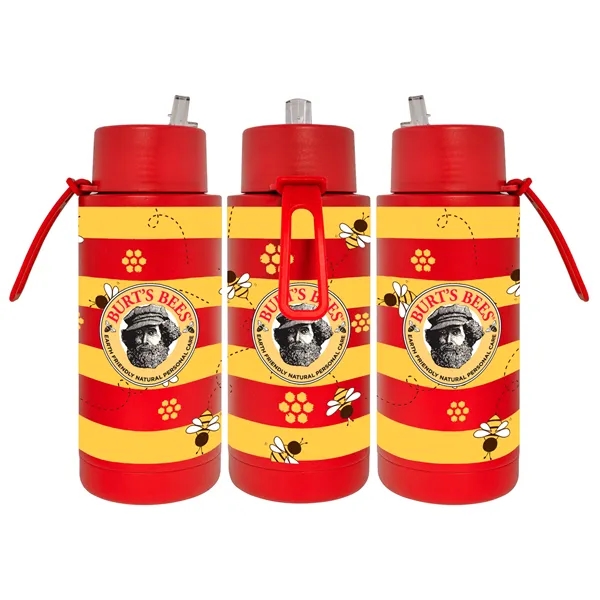 32 oz. Double Walled Stainless Steel Bottle with flip-up straw lid.... from ASI 90807 Tekweld