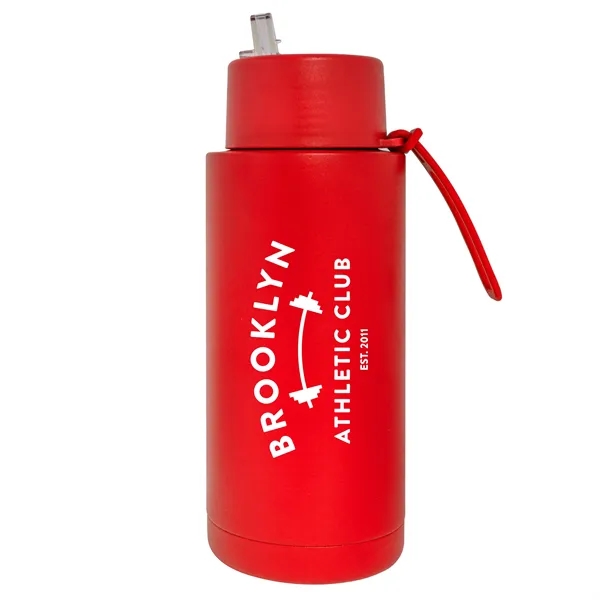32 oz. Double Walled Stainless Steel Bottle with flip-up straw lid.... from ASI 90807 Tekweld