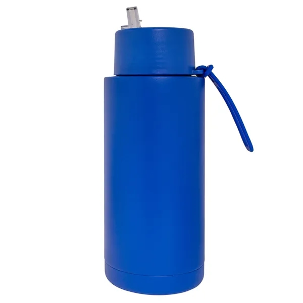 32 oz. Double Walled Stainless Steel Bottle with flip-up straw lid.... from ASI 90807 Tekweld