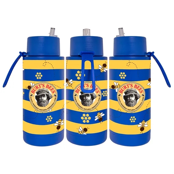 32 oz. Double Walled Stainless Steel Bottle with flip-up straw lid.... from ASI 90807 Tekweld