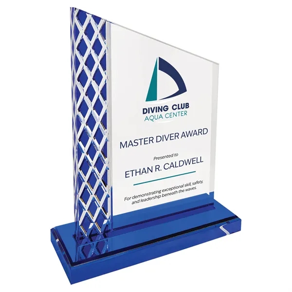 7" Blue Unite Diamond Ice Acrylic Award... from ASI 74601 Calico
