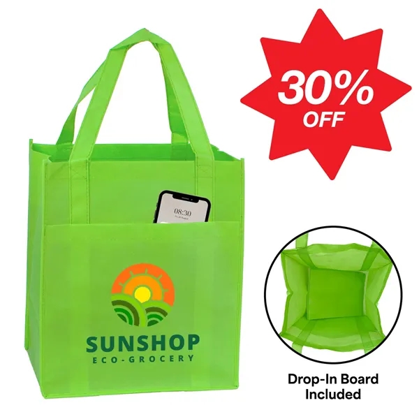 13" x 15" x 10" non-woven polypropylene pocket tote bag with... from ASI 37980 Bagworld