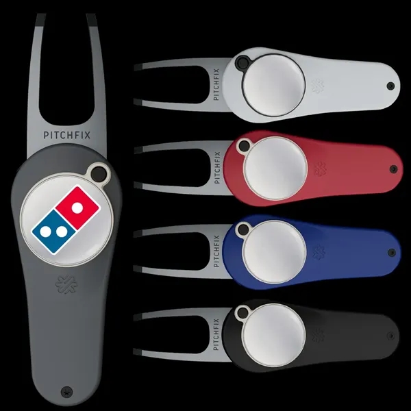 Switchblade-style divot fixer with removable ball marker.... from ASI 57653 Gold Bond