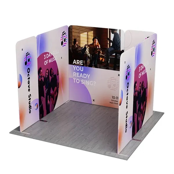 9'wx8'h MagLock L-Shape Booth Display Kit D, lightweight frame, full color... from ASI 49891 Discount Marketing Products / DMP