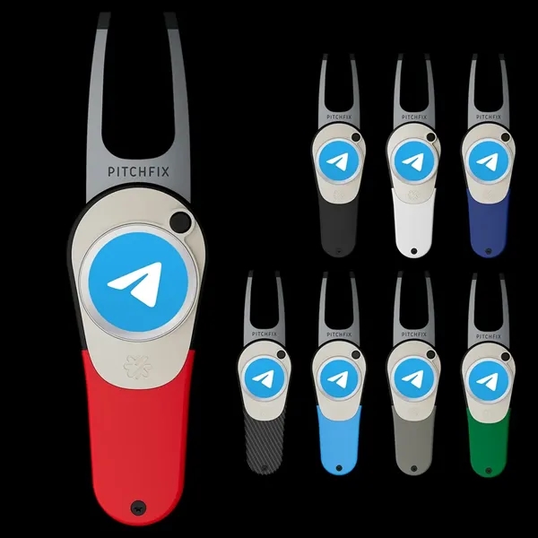 Divot tool with switchblade function and customizable magnetic ball marker.... from ASI 57653 Gold Bond