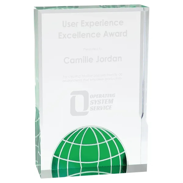 5" x 1" x 7" Globe freestanding acrylic award with 1/8"... from ASI 74601 Calico