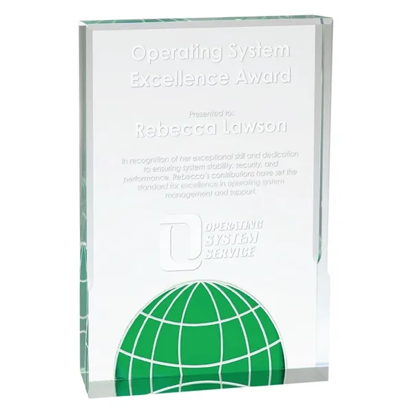 6" x 1" x 8" Globe freestanding acrylic award with 1/8"... from ASI 74601 Calico