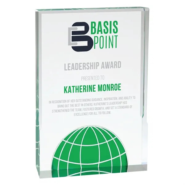 6" x 1" x 8" Globe freestanding acrylic award with 1/8"... from ASI 74601 Calico