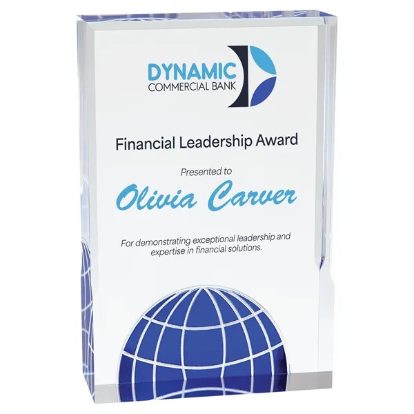 5" x 1" x 7" Globe freestanding acrylic award with 1/8"... from ASI 74601 Calico