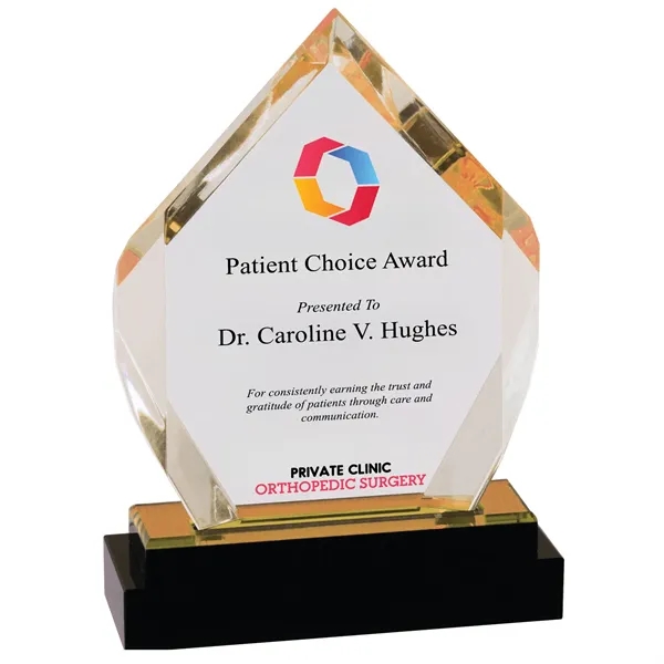5" x 1 3/4" x 7" acrylic diamond-shaped faceted award on... from ASI 74601 Calico