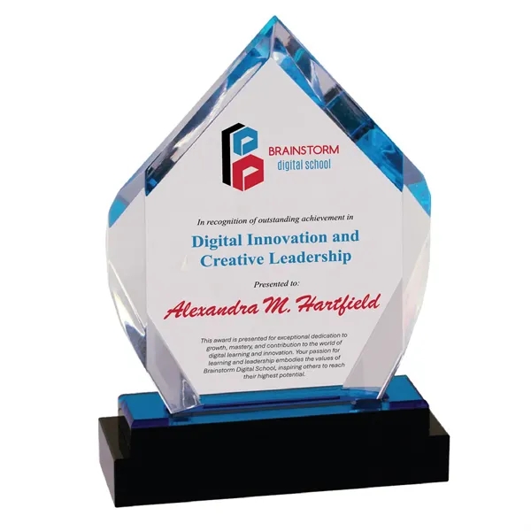 5" x 1 3/4" x 7" acrylic diamond-shaped faceted award on... from ASI 74601 Calico