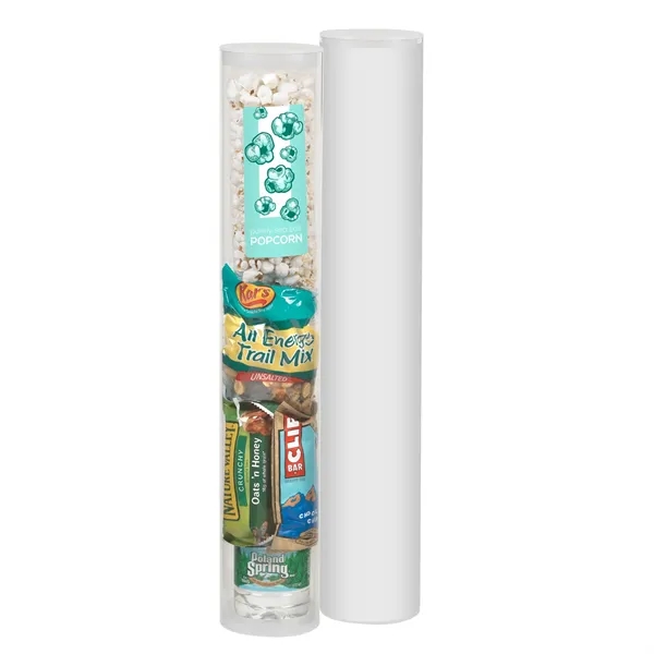 Healthy snacks tube with water, granola bar, Clif® bar, popcorn, trail... from ASI 71685 Midnite Snax®