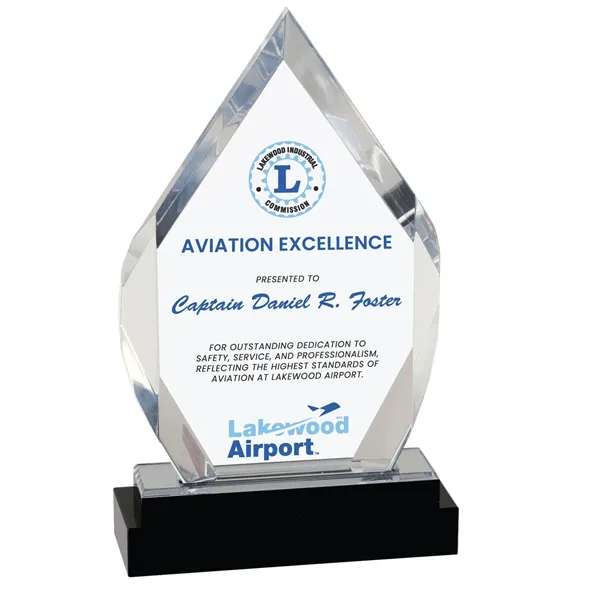 5" x 1 3/4" x 8" acrylic diamond-shaped faceted trophy on... from ASI 74601 Calico