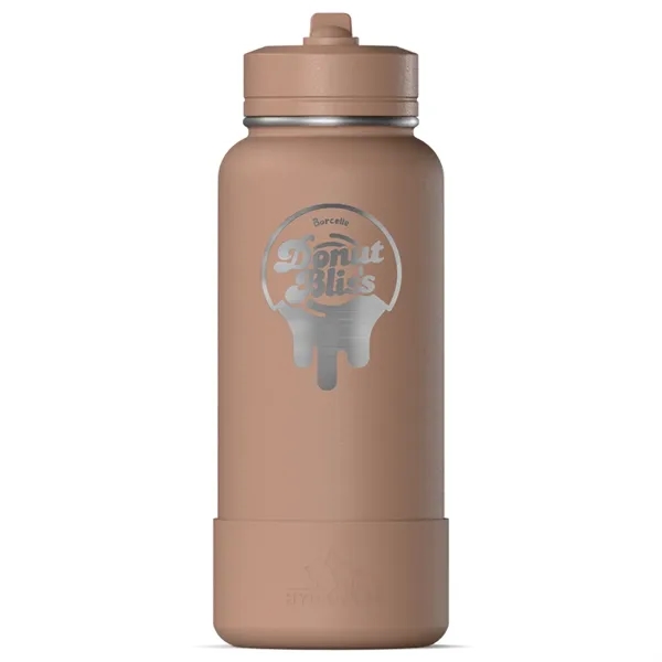 32 oz. double wall insulated stainless steel bottle with lid, built-in... from ASI 57653 Gold Bond