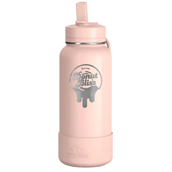 32 oz. double wall insulated stainless steel bottle with lid, built-in... from ASI 57653 Gold Bond
