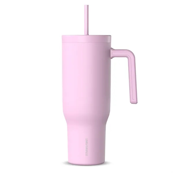 40 oz. double wall insulated stainless steel tumbler with lid and... from ASI 57653 Gold Bond