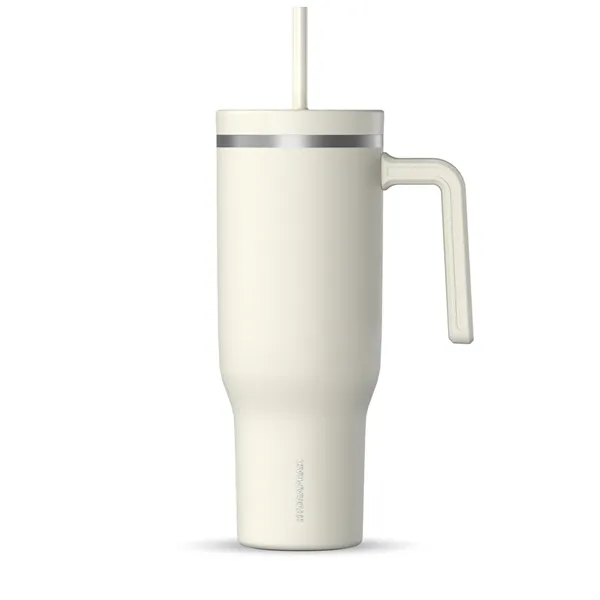 40 oz. double wall insulated stainless steel tumbler with lid and... from ASI 57653 Gold Bond