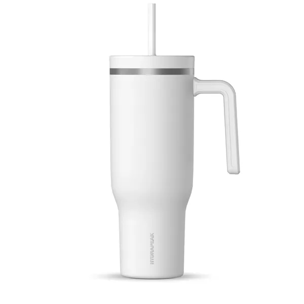 40 oz. double wall insulated stainless steel tumbler with lid and... from ASI 57653 Gold Bond