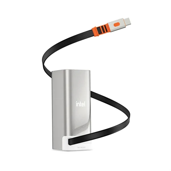 Dynamis, Metallic High Capacity Power Bank with Retractable Cable... from ASI 91435 Tomax USA