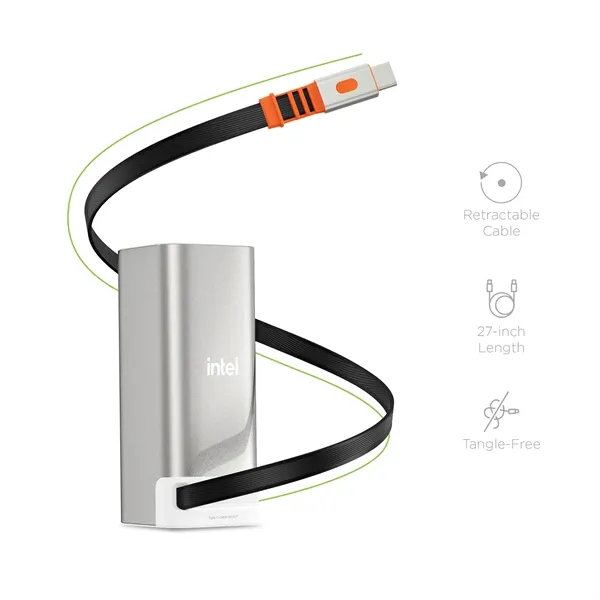 Dynamis, Metallic High Capacity Power Bank with Retractable Cable... from ASI 91435 Tomax USA