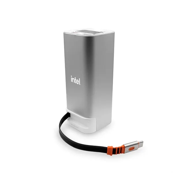 Dynamis, Metallic High Capacity Power Bank with Retractable Cable... from ASI 91435 Tomax USA