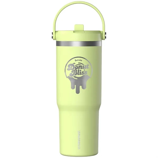 32 oz. stainless steel tumbler with double-wall insulation, lid, straw and... from ASI 57653 Gold Bond
