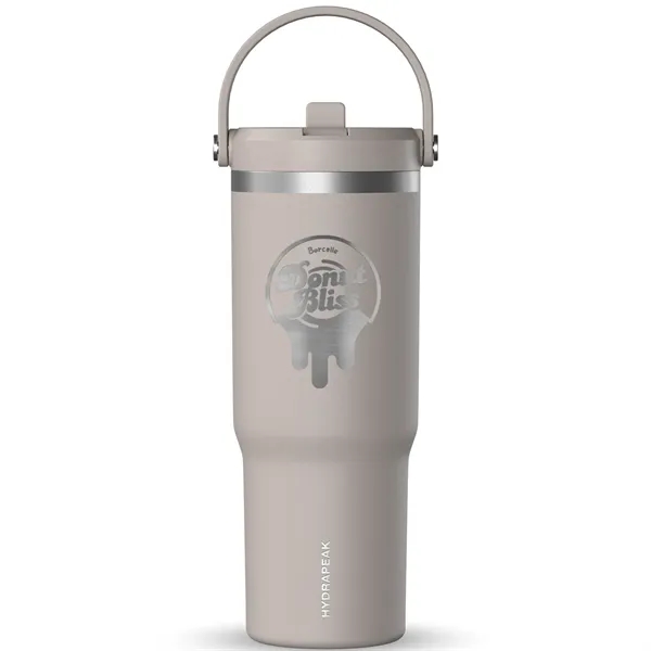 32 oz. stainless steel tumbler with double-wall insulation, lid, straw and... from ASI 57653 Gold Bond