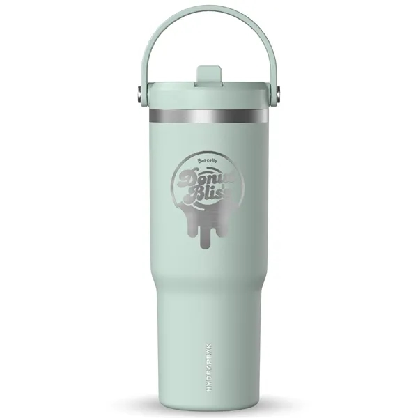 32 oz. stainless steel tumbler with double-wall insulation, lid, straw and... from ASI 57653 Gold Bond