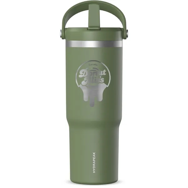 32 oz. stainless steel tumbler with double-wall insulation, lid, straw and... from ASI 57653 Gold Bond