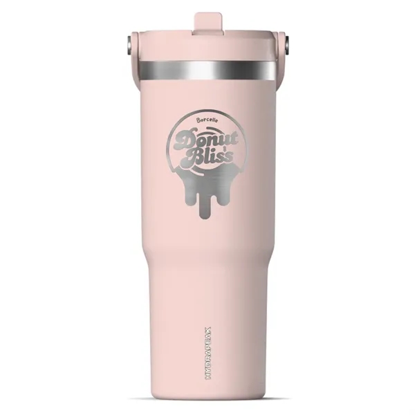 32 oz. stainless steel tumbler with double-wall insulation, lid, straw and... from ASI 57653 Gold Bond