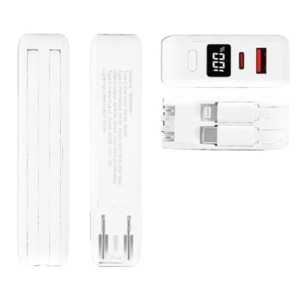 AC wall adapter, a Lightning cable, and a USB-C cable, eliminating... from ASI 74741 NVS Promo Designs, Inc.