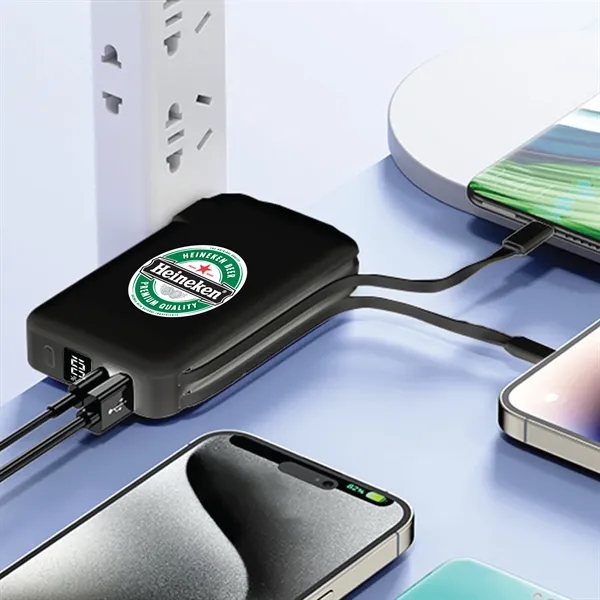 AC wall adapter, a Lightning cable, and a USB-C cable, eliminating... from ASI 74741 NVS Promo Designs, Inc.