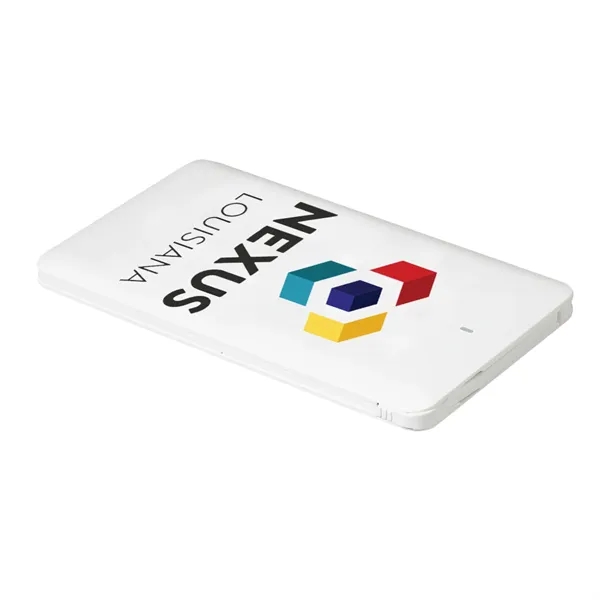 Built In Cable, 4000mAh is slim and sleek, card shape design... from ASI 74741 NVS Promo Designs, Inc.