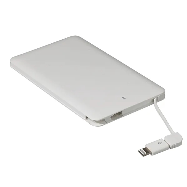 Built In Cable, 4000mAh is slim and sleek, card shape design... from ASI 74741 NVS Promo Designs, Inc.