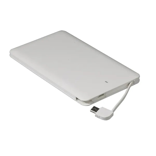 Built In Cable, 4000mAh is slim and sleek, card shape design... from ASI 74741 NVS Promo Designs, Inc.