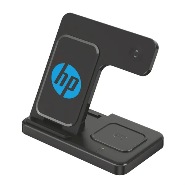 3-in-1 Wireless Charger & Stand Perfect for all Qi-enabled devices.... from ASI 74741 NVS Promo Designs, Inc. / NVS Promo