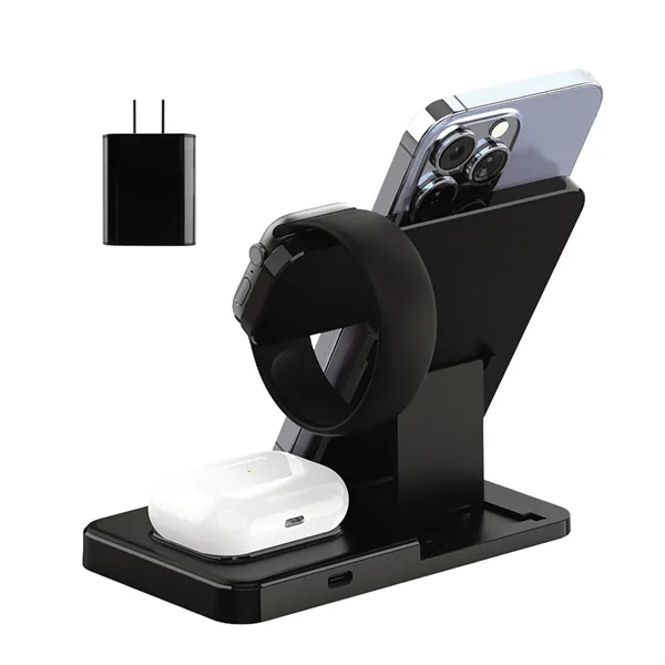 3-in-1 Wireless Charger & Stand Perfect for all Qi-enabled devices.... from ASI 74741 NVS Promo Designs, Inc. / NVS Promo
