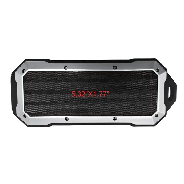 Waterproof Bluetooth Speaker with large flat metal grill for custom imprint.... from ASI 74741 NVS Promo Designs, Inc. / NVS Promo