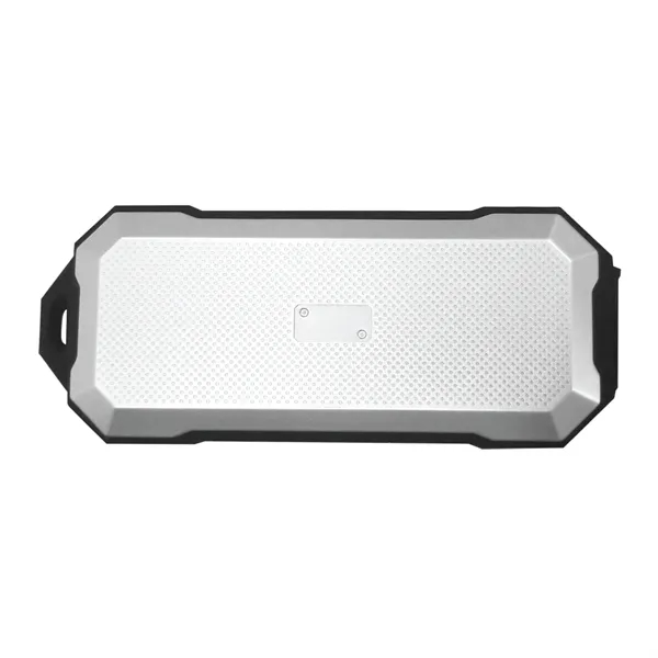 Waterproof Bluetooth Speaker with large flat metal grill for custom imprint.... from ASI 74741 NVS Promo Designs, Inc. / NVS Promo