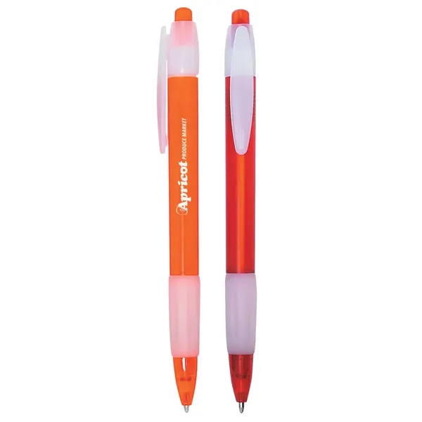 Pen with rubber grip for writing comfort and control with frosted... from ASI 61125 Hit Promotional Products / Hit®
