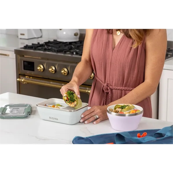 8" x 5" bento box made of double-wall stainless steel and... from ASI 56070 Gemline / Gemline®