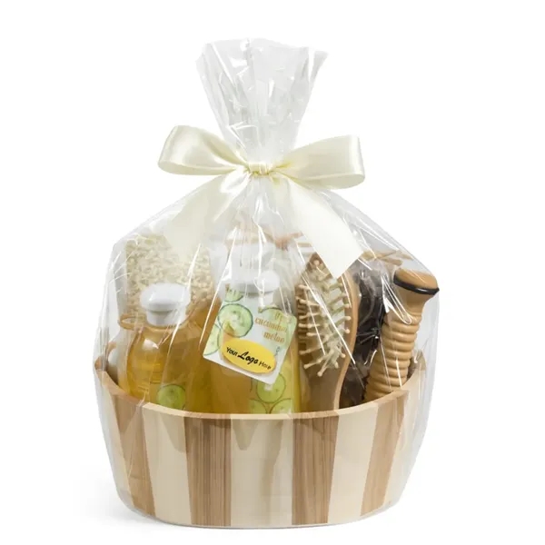 Wooden basket filled with variety of bath and spa items... from ASI 89971 Stuff A Mug